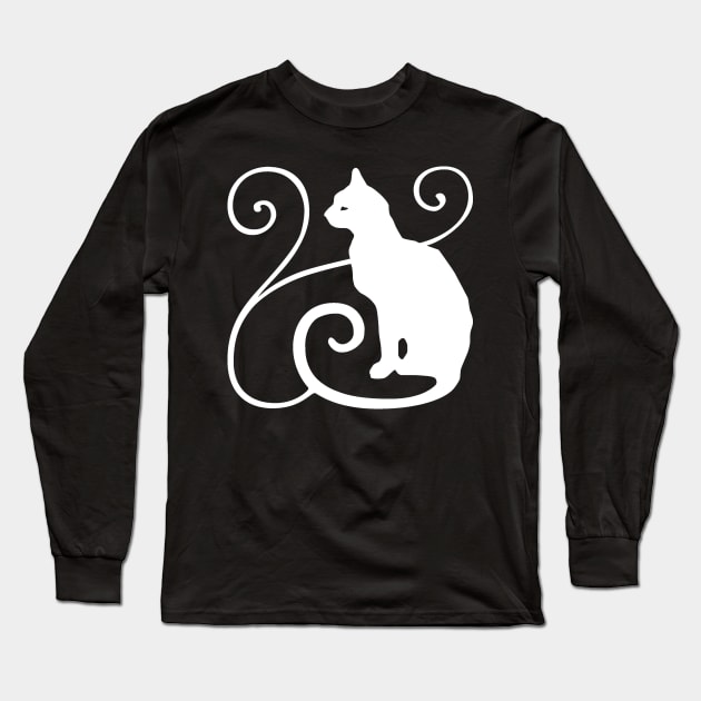 White Cat - White Witch White Magic Cat Design Long Sleeve T-Shirt by ballhard